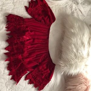 Red off the shoulder top